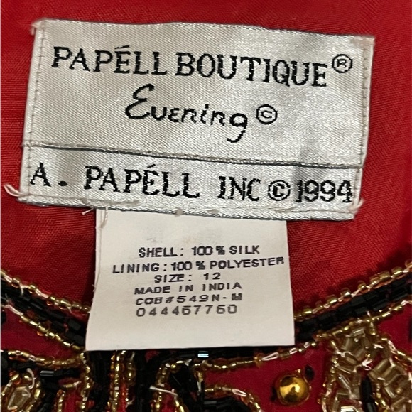 ADRIANA PAPELL EVENING  EMBROIDERED BEADED SILK OPEN FRONT JACKET SIZE S - Picture 3 of 5